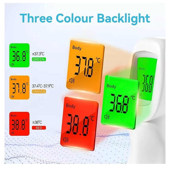 NWT non-contact infrared thermometer, in box, model JXB-178, LCD screen - Picture 12 of 15